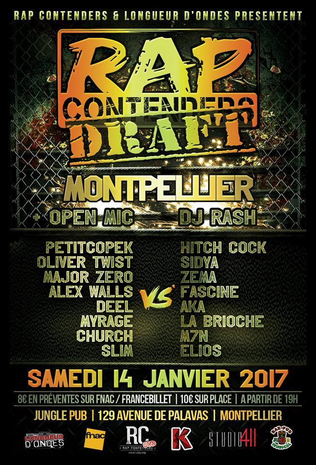 RAP CONTENDERS Draft Montpellier + Open Mic 