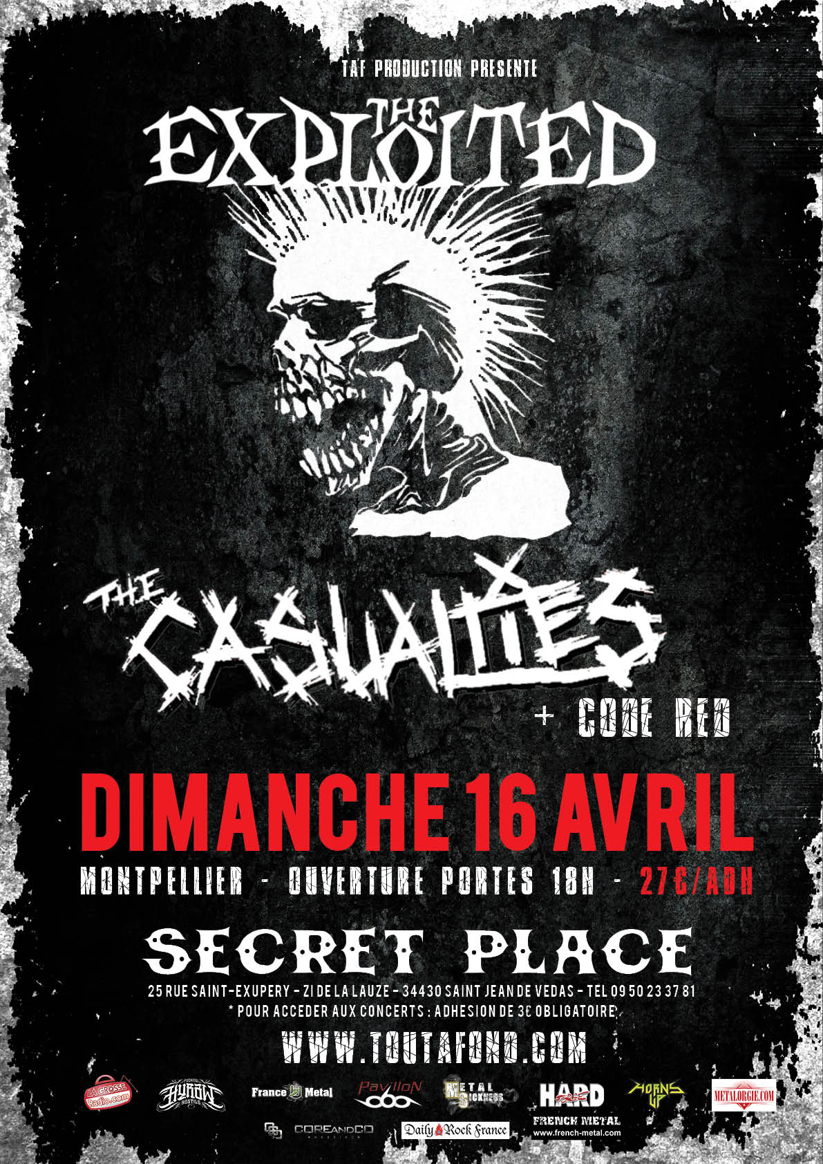 THE EXPLOITED + THE CASUALTIES + CODE RED